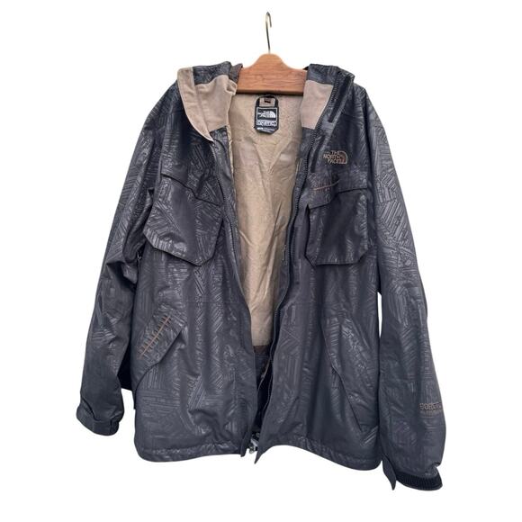 The North Face Cryptic Jacket Gore Tex RECCO Skeleton Crow Print RARE Mens L VTG - Picture 3 of 11